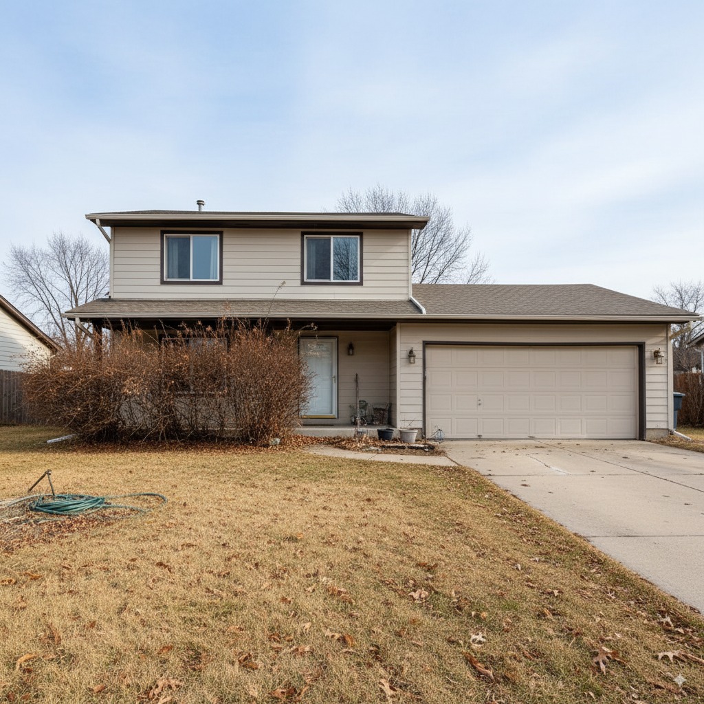 House exterior before landscaping enhancement